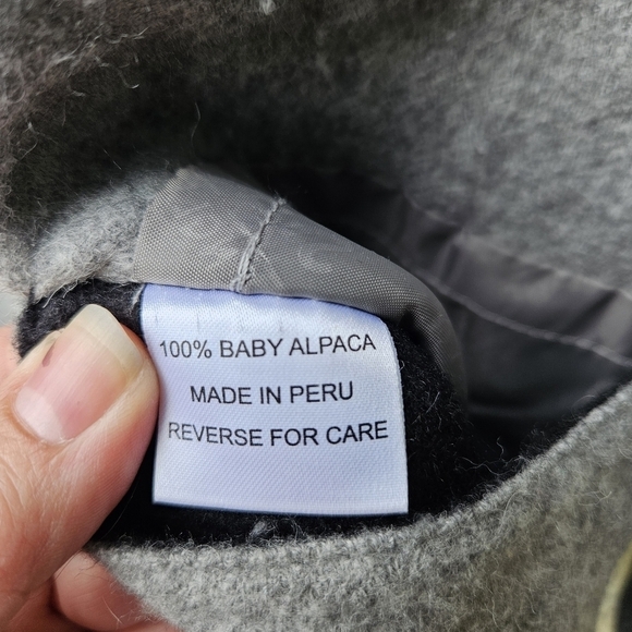 Pure Alpaca gray and black reversible hooded coat XS - Picture 6 of 7